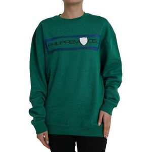 Philippe Model Green Cotton Logo Print Long Sleeves Pullover Women's Sweater